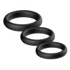 FUKR Lot de 3 cockring Silicone Set Ring Noirs